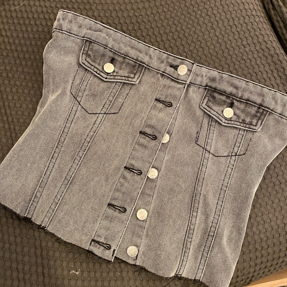 Gray Denim Top